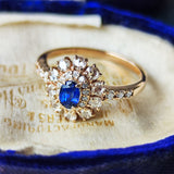 【ロイヤルブルー】スリランカ産 天然サファイア 天然ローズカットダイヤモンド GIA