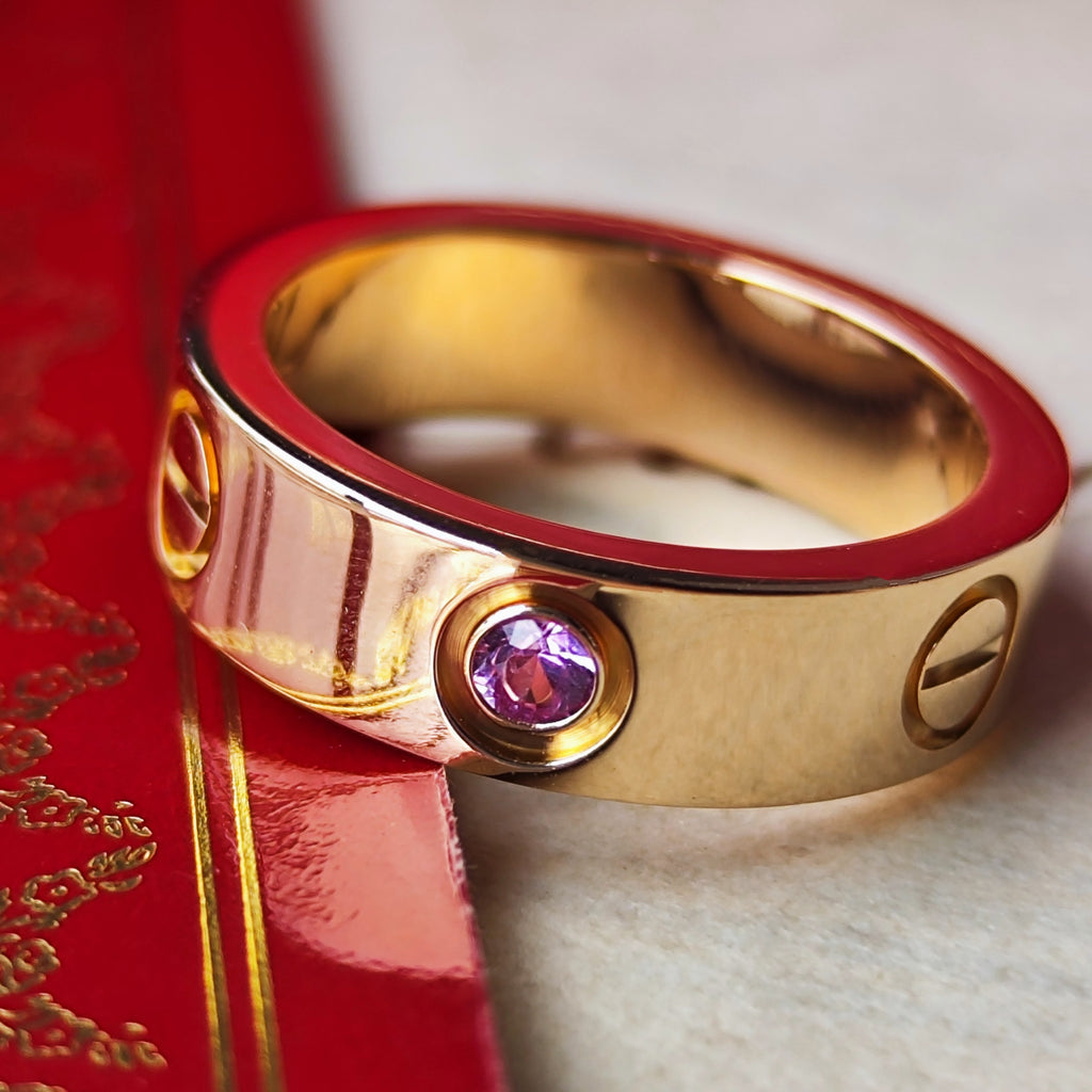 Cartier カルティエ ラブリング ピンクサファイア 18金PG 52