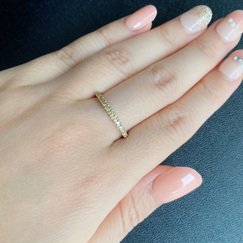 【イエローダイヤ】天然ダイヤモンド ハーフエタニティリング