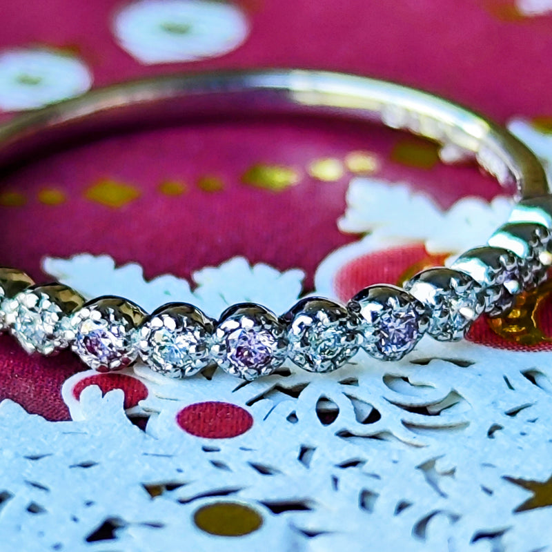 【ピンクダイヤ】天然ダイヤモンド ハーフエタニティリング