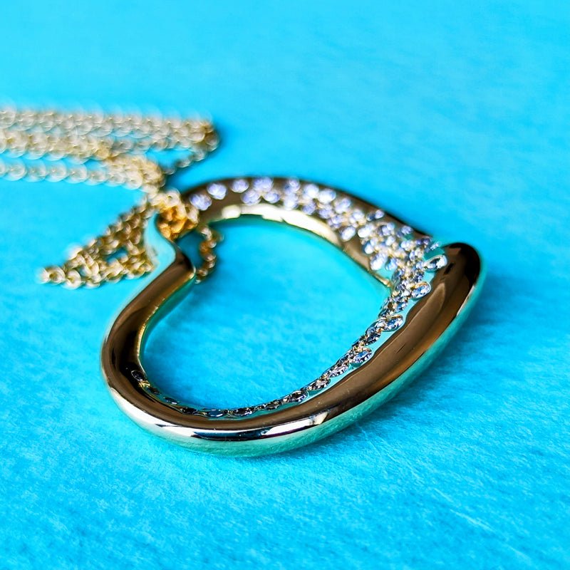 TIFFANY &Co ティファニー オープンハート ダイヤモンド ネックレス