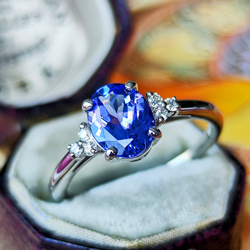 天然タンザナイト 天然ダイヤモンド リング