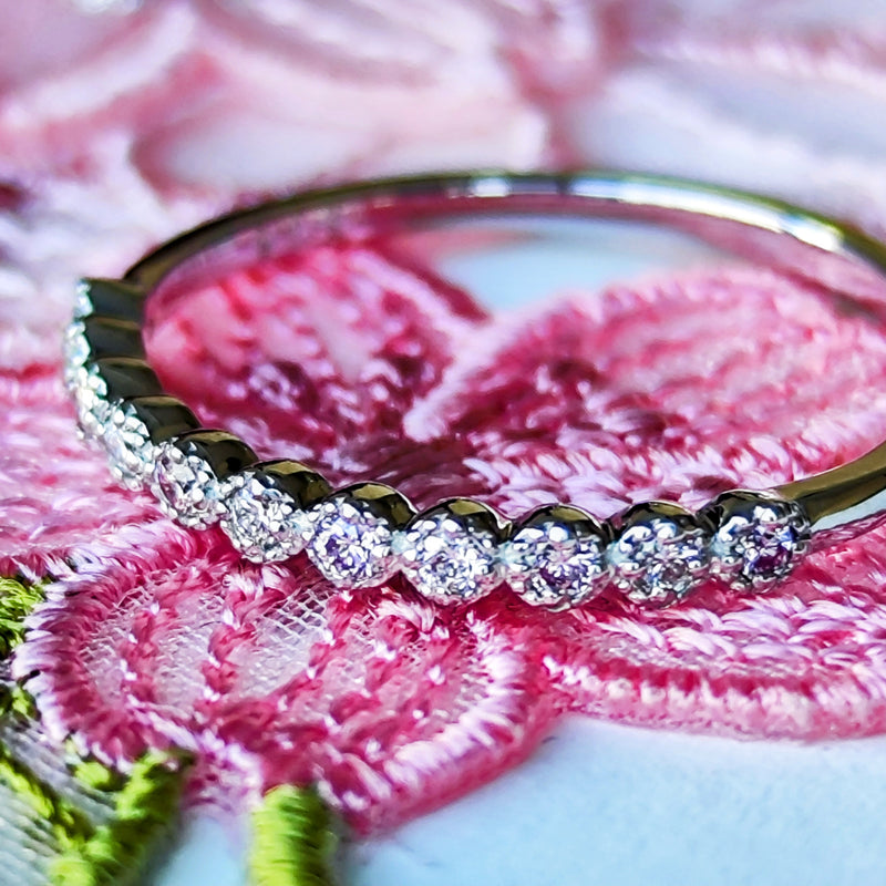 【ピンクダイヤ】天然ダイヤモンド ハーフエタニティリング