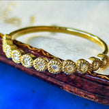 【ローズカット】天然ダイヤモンド ハーフエタニティリング