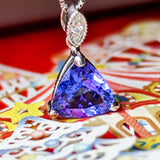 天然タンザナイト 天然ダイヤモンド ネックレス