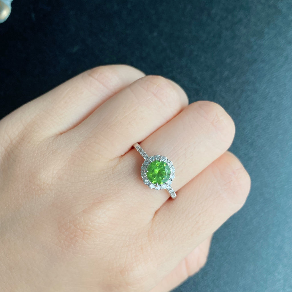 【大粒 1.12ct】天然デマントイドガーネット 天然ダイヤモンド リング