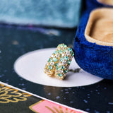 天然パライバトルマリン 天然ダイヤモンド パヴェ 18金ピアス