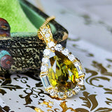 天然スフェーン 1.41ct 天然ダイヤモンド ネックレス