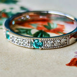 天然パライバトルマリン 天然ダイヤモンド プラチナリング