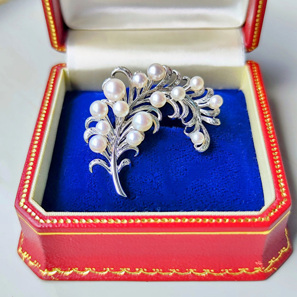 MIKIMOTO ミキモト 羽根のモチーフ ブローチ シルバー