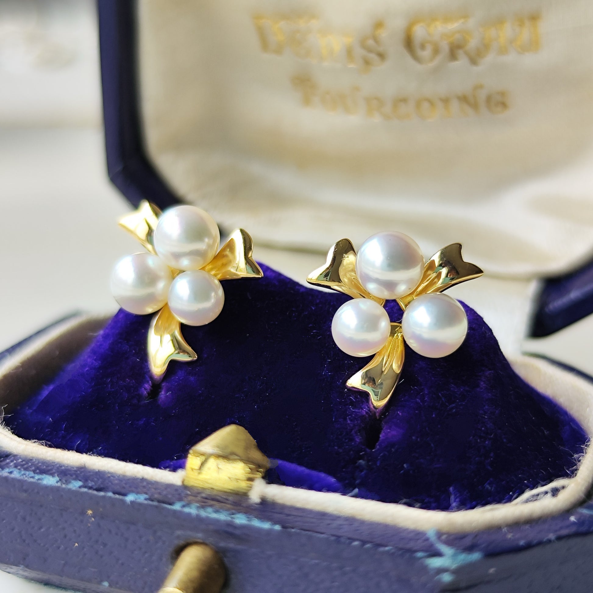 【お値下げ】MIKIMOTO ミキモト あこや真珠 リボンモチーフ ピアス