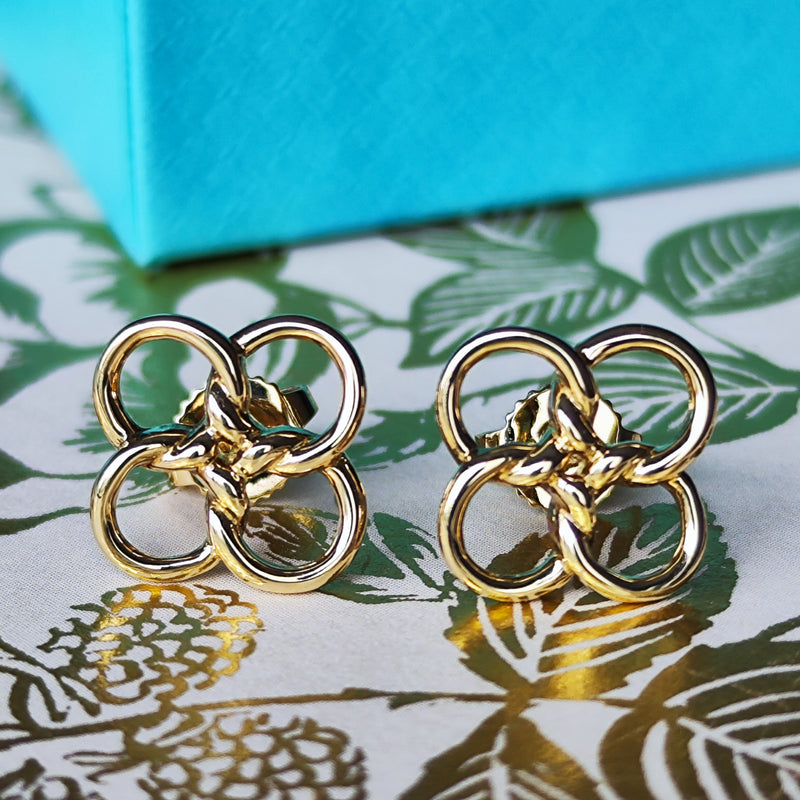 TIFFANY &Co ティファニー クアドロフォリオ 18金ピアス