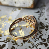 【ローズカット】天然ダイヤモンド 18金PG リング