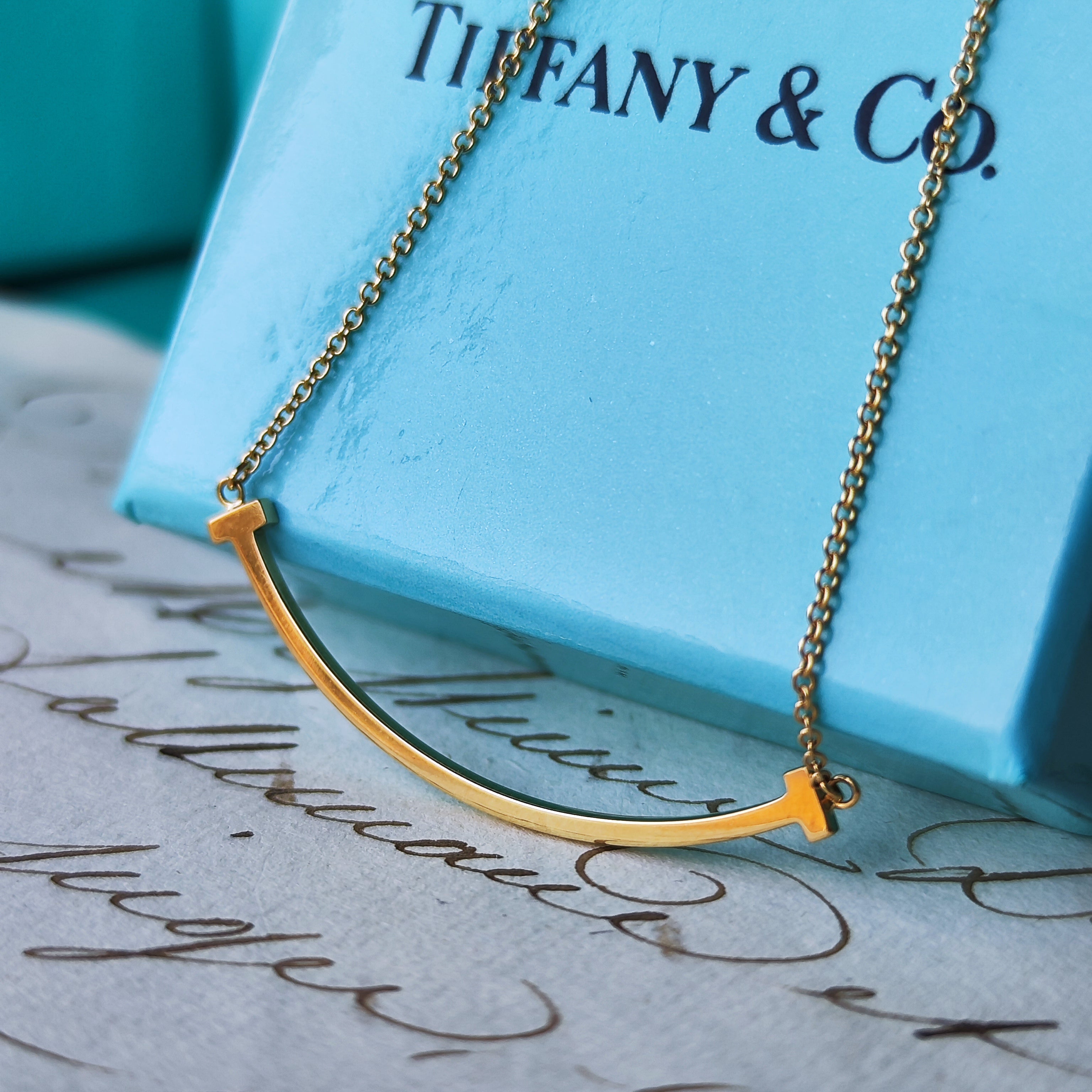 TIFFANY &Co ティファニー Tスマイル スモール ネックレス 18金YG