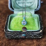 【ローズカット】天然パライバトルマリン 天然ダイヤモンド プラチナネックレス