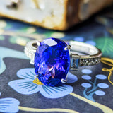 【大粒 4.42ct】天然タンザナイト 天然ダイヤモンド リング