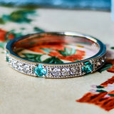 天然パライバトルマリン 天然ダイヤモンド プラチナリング