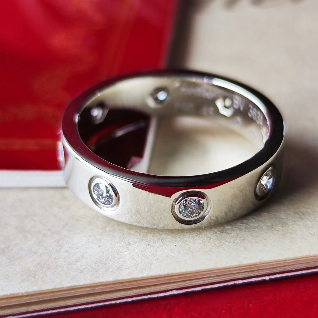 Cartier カルティエ ミニラブリング フルダイヤ 18金WG 45
