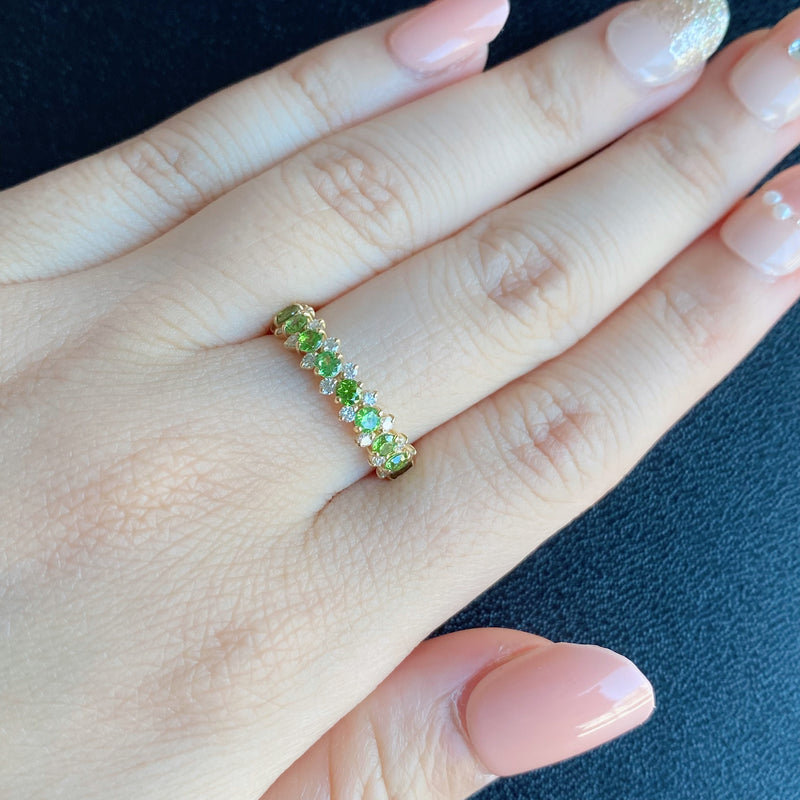 天然デマントイドガーネット 天然ダイヤモンド リング