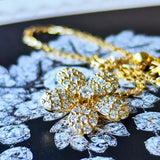 天然ダイヤモンド フラワーモチーフ パヴェ ネックレス