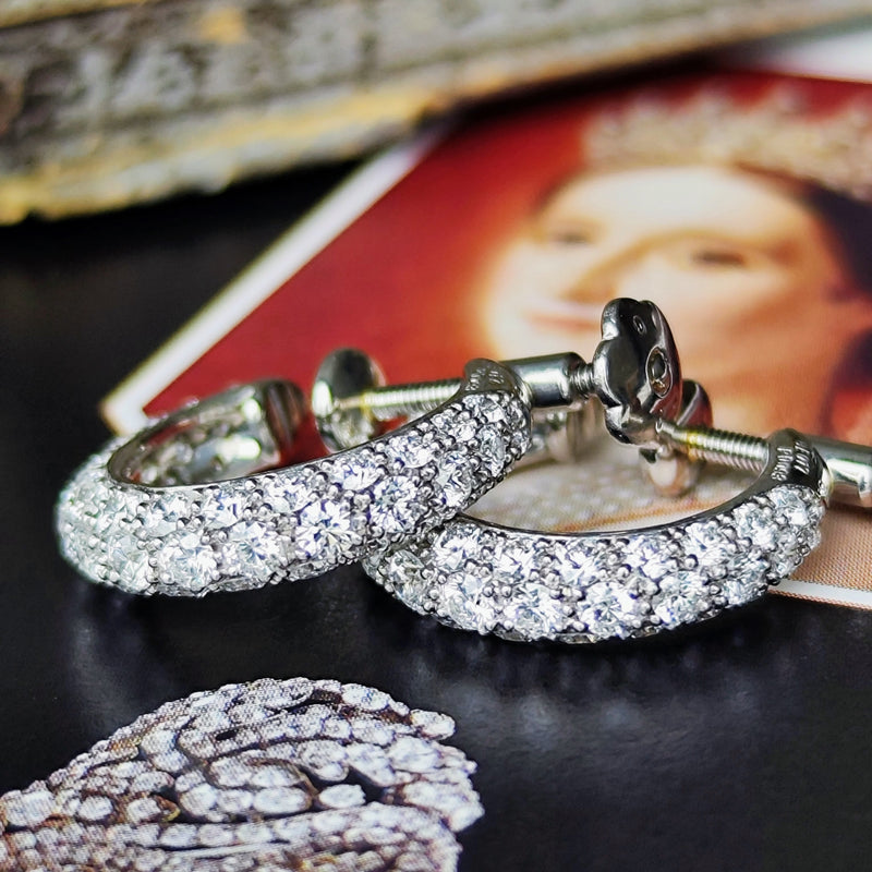 Gimel ギメル 天然ダイヤモンド パヴェ イヤリング