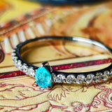 天然パライバトルマリン ペアシェイプ 天然ダイヤモンド リング