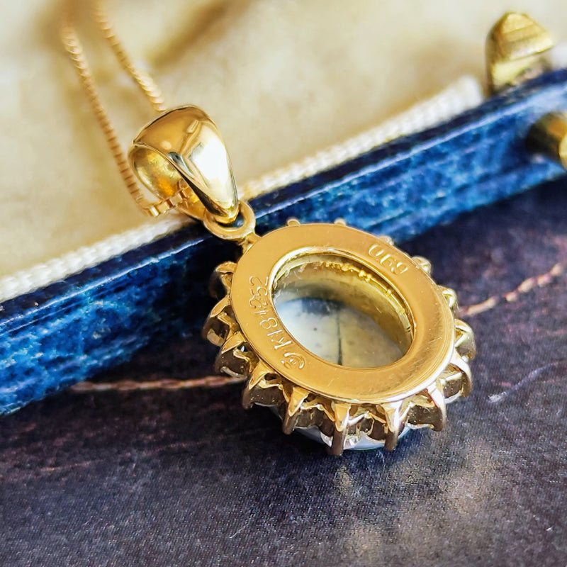 TASAKI 田崎真珠 ブラックオパール ダイヤモンド ペンダントトップ