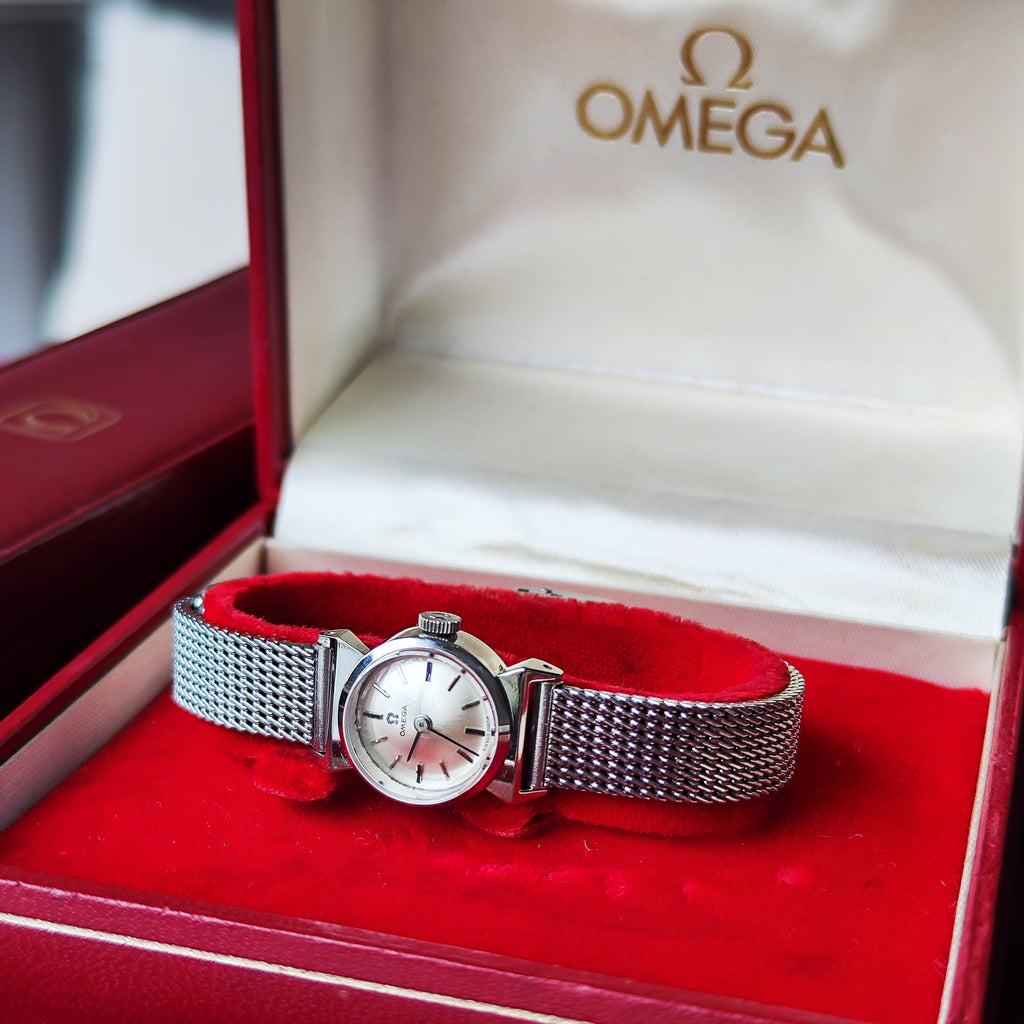 K14金無垢 オーバーホール OMEGA 手巻き時計 シルバー K14金無垢