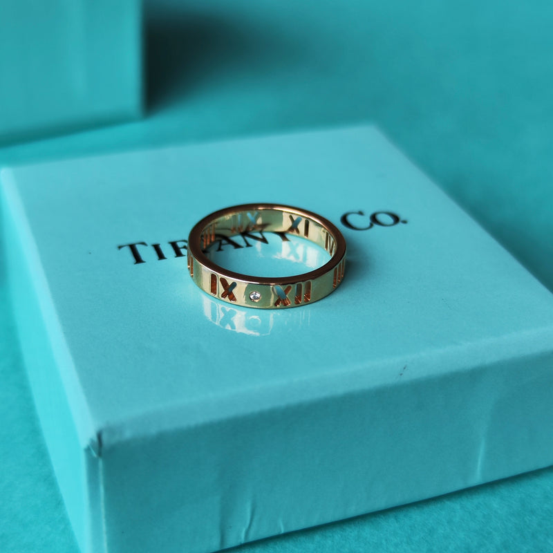 TIFFANY ティファニー アトラス ピアスド 18金PG ダイヤモンド 7.5号 