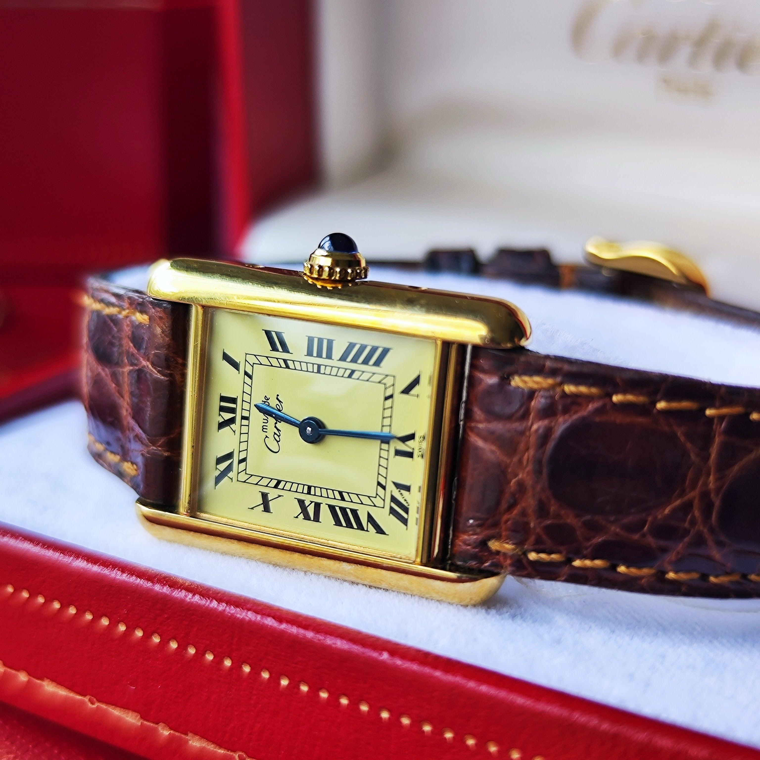 Cartier カルティエ マストタンク ヴェルメイユ ローマンダイヤル