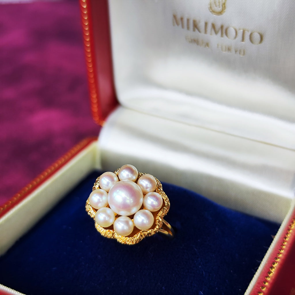 MIKIMOTO ミキモト あこや真珠 18金リング