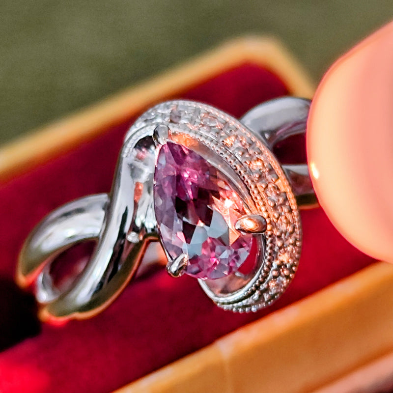 【大粒 0.82ct】天然アレキサンドライト 天然ダイヤモンド リング