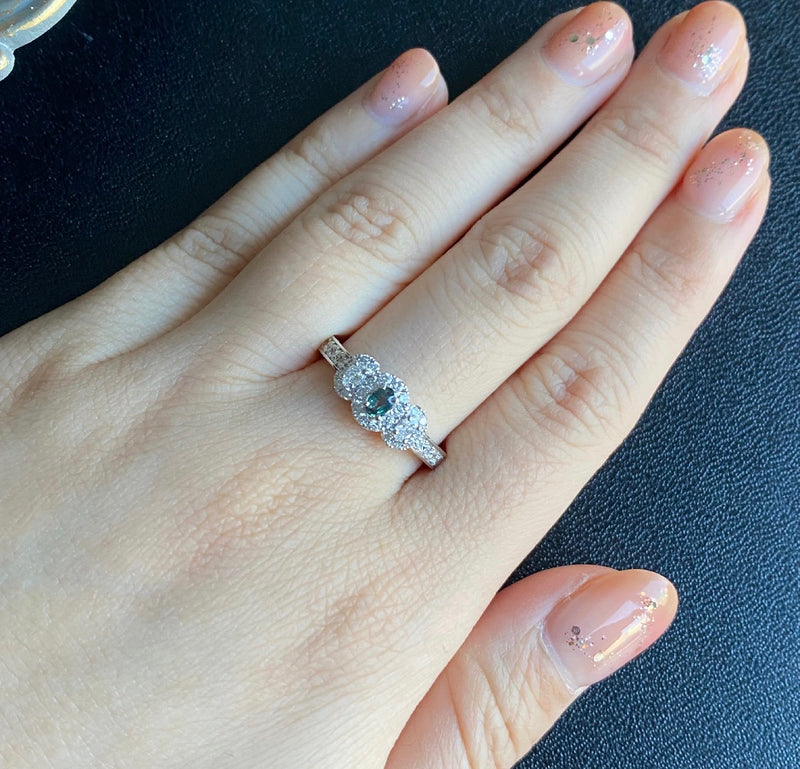 天然アレキサンドライト 天然ダイヤモンド プラチナリング