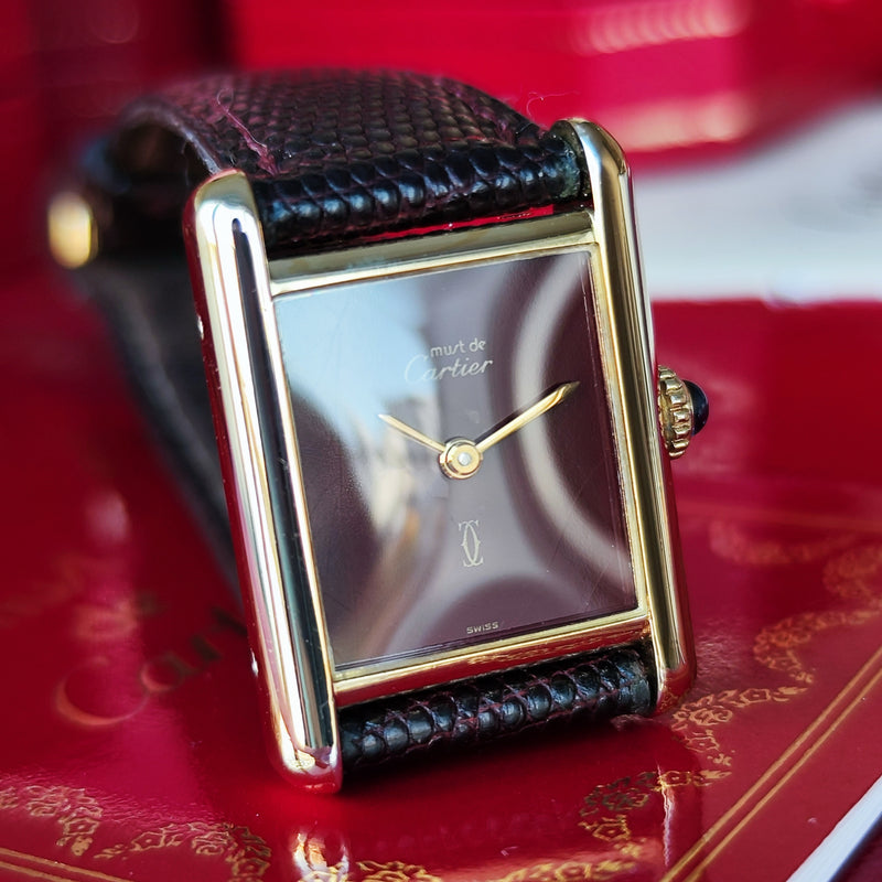 【OH済み】Cartier カルティエ マストタンク ボルドー文字盤 手巻き腕時計