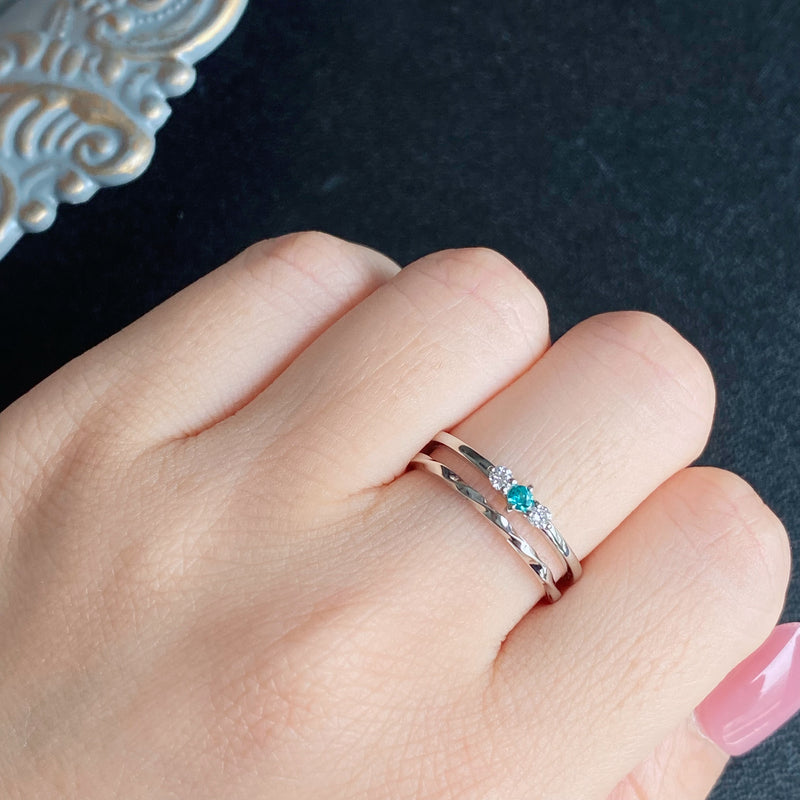 天然パライバトルマリン 天然ダイヤモンド リング