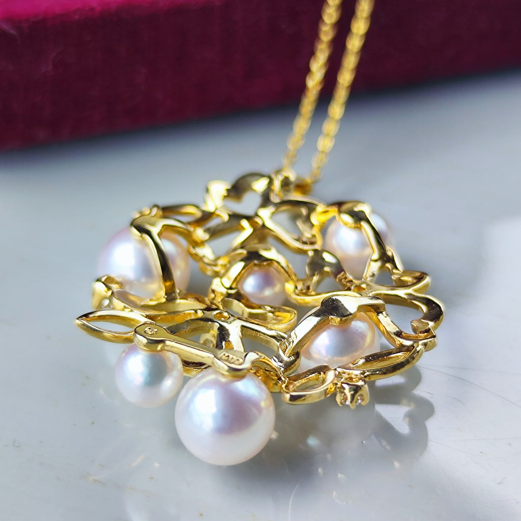 MIKIMOTO ミキモト あこや真珠 天然ダイヤモンド ペンダントトップ