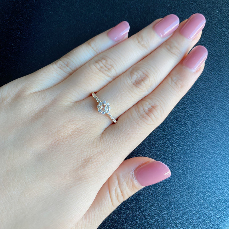 【ローズカット】天然ダイヤモンド 0.30ct 18金リング