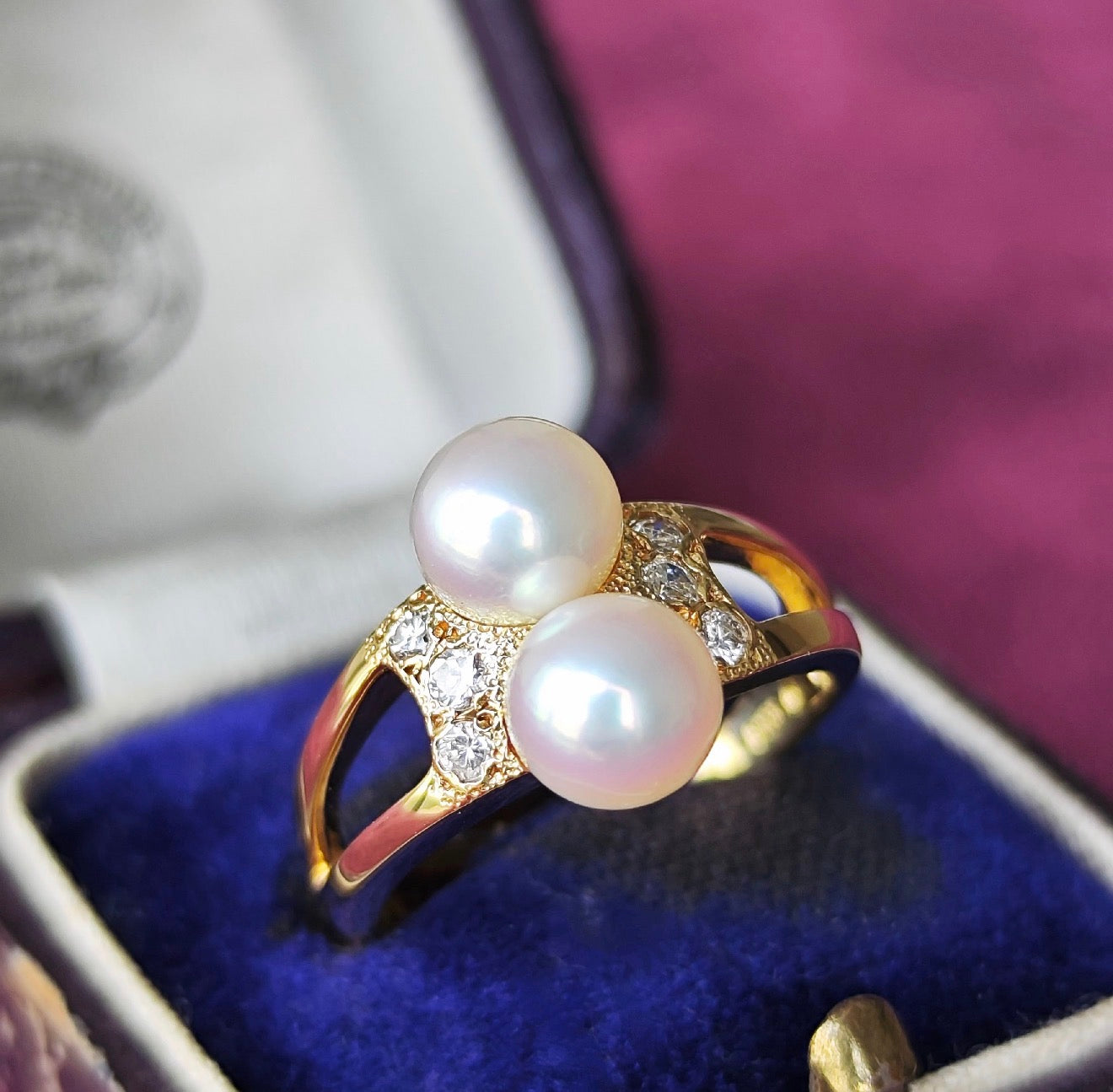 MIKIMOTO ミキモト あこや真珠 ダイヤモンド 18金リング
