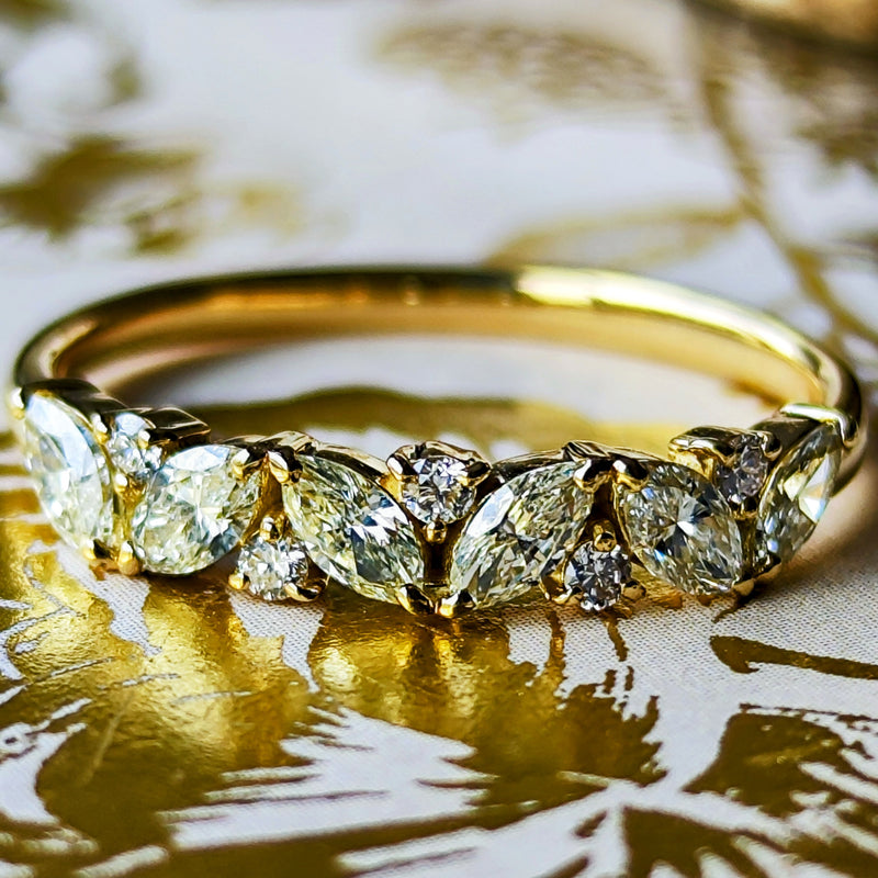 天然ダイヤモンド マーキスカット リング