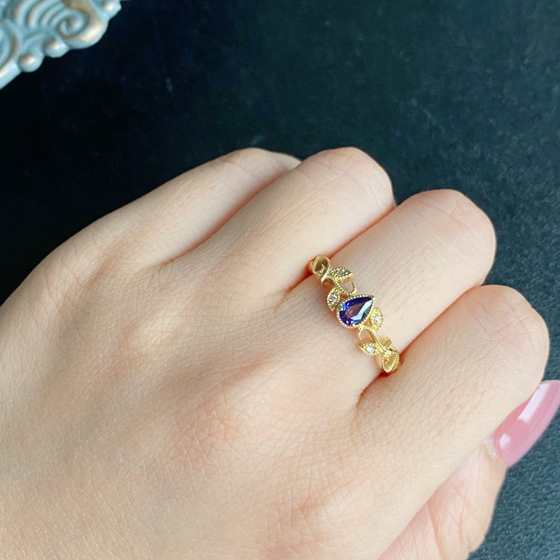 天然バイカラーサファイア 天然ダイヤモンド リング