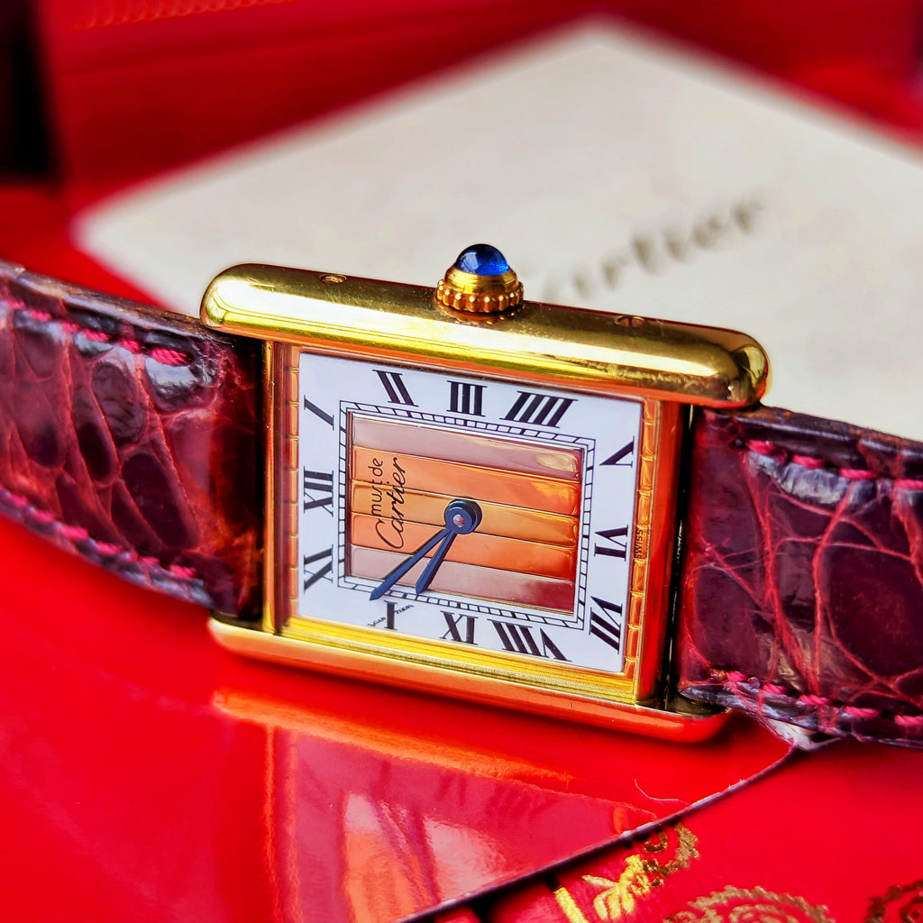 Cartier カルティエ マストタンク LMトリニティミラー文字盤 クォーツ腕時計