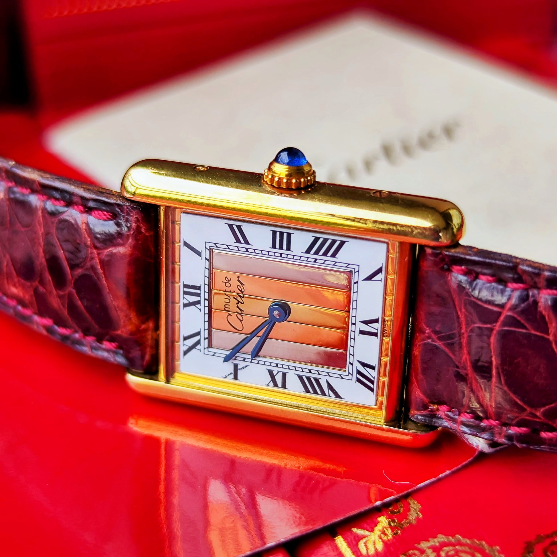 Cartier カルティエ マストタンク LMトリニティミラー文字盤 クォーツ腕時計
