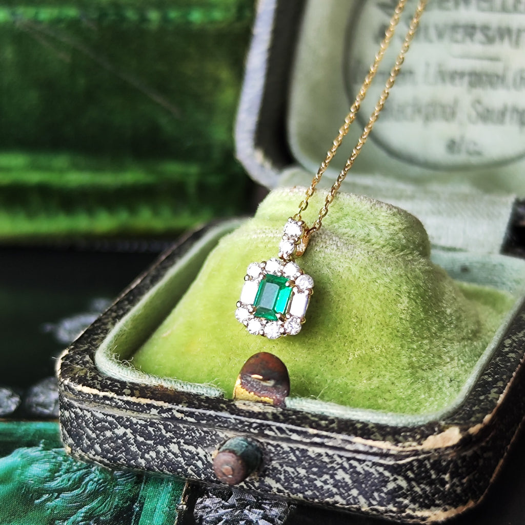 【コロンビア産】天然エメラルド 天然ダイヤモンド 18金ネックレス②