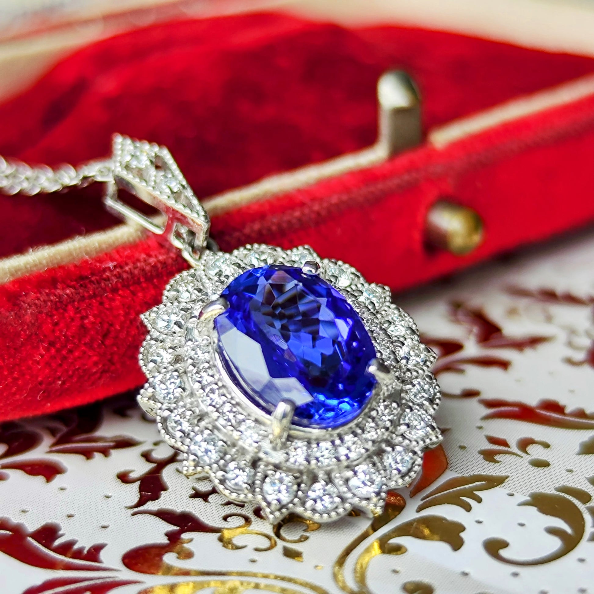 天然タンザナイト 2.27ct 天然ダイヤモンド ネックレス