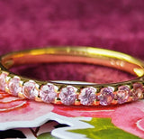 天然パパラチアサファイア ハーフエタニティリング