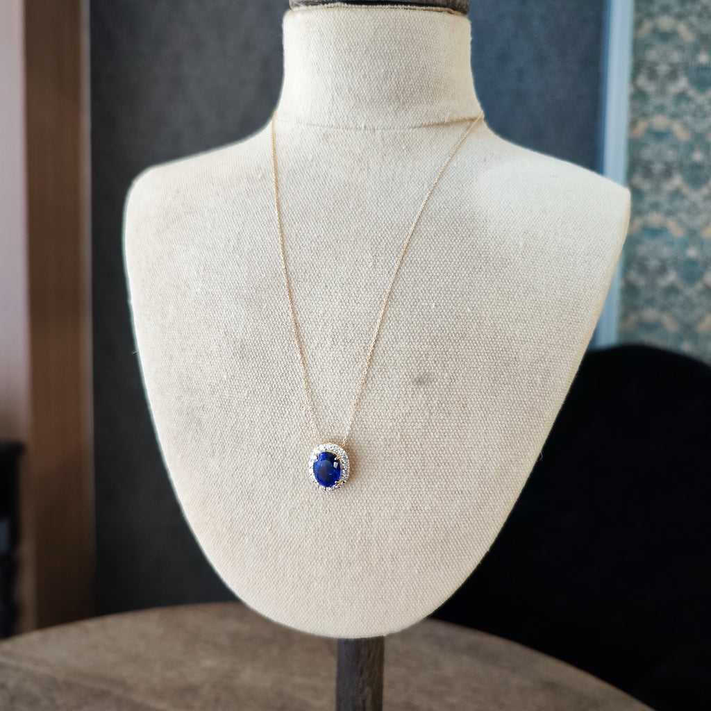 【大粒 5.27ct】天然タンザナイト 天然ダイヤモンド ネックレス