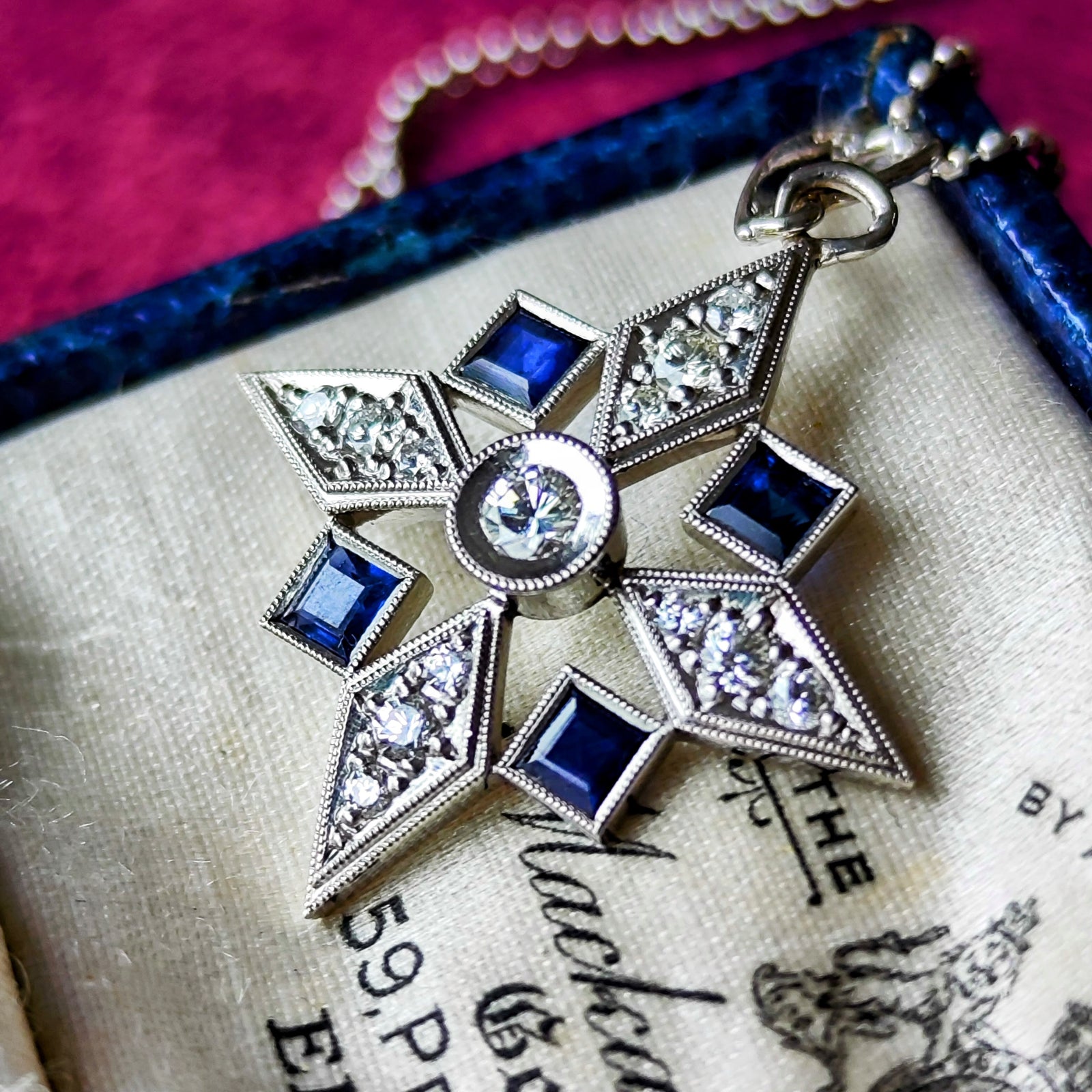 断捨離☆【天然サファイア】ダイヤプチペンダント