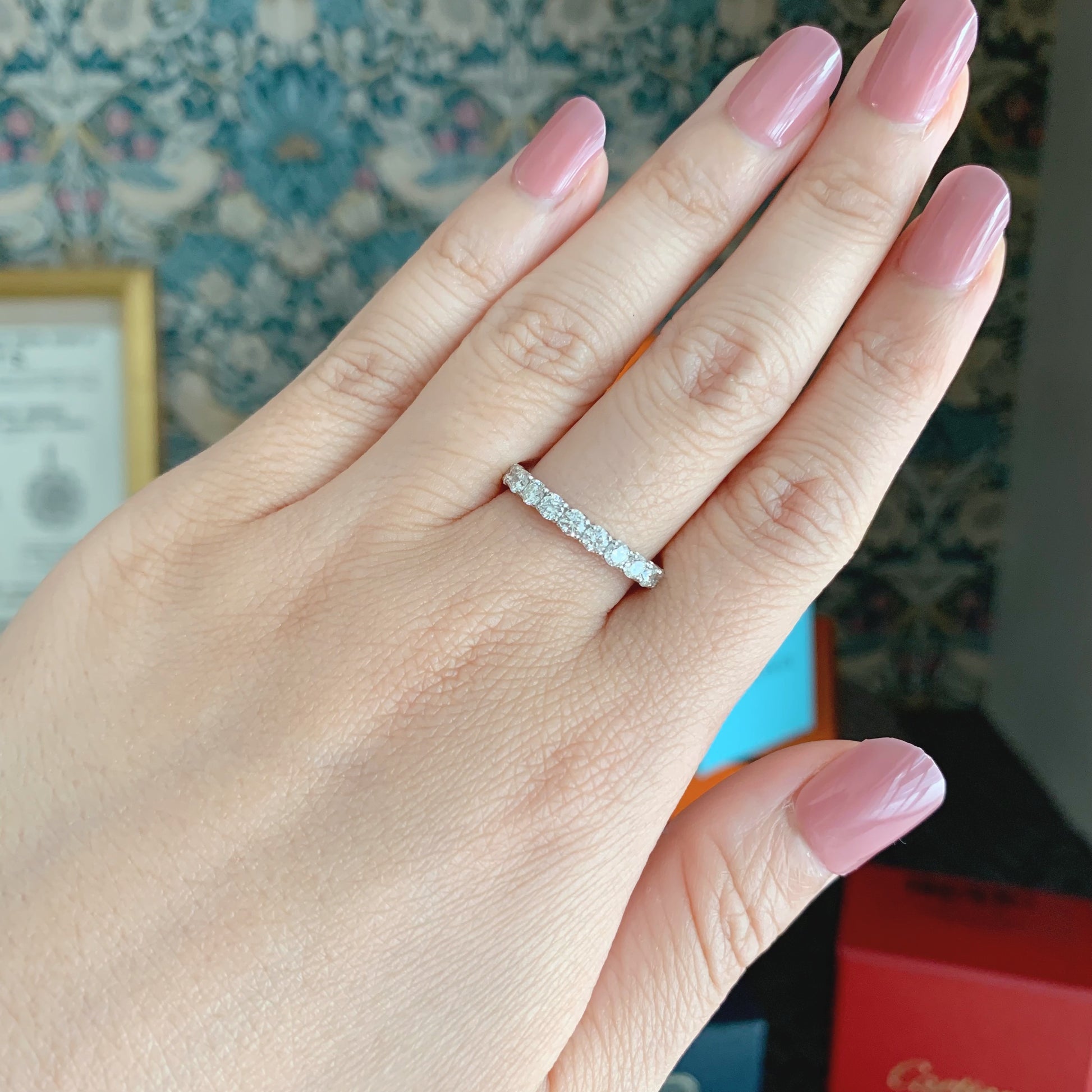 【全石ハート&キューピッド】天然ダイヤモンド 15石 ハーフエタニティリング プラチナ