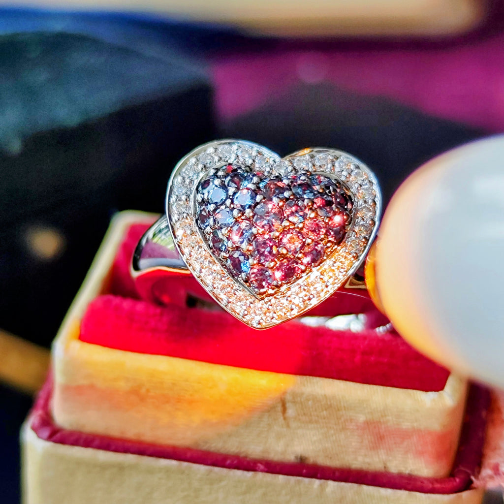 天然アレキサンドライト 0.62ct 天然ダイヤモンド 18金WG