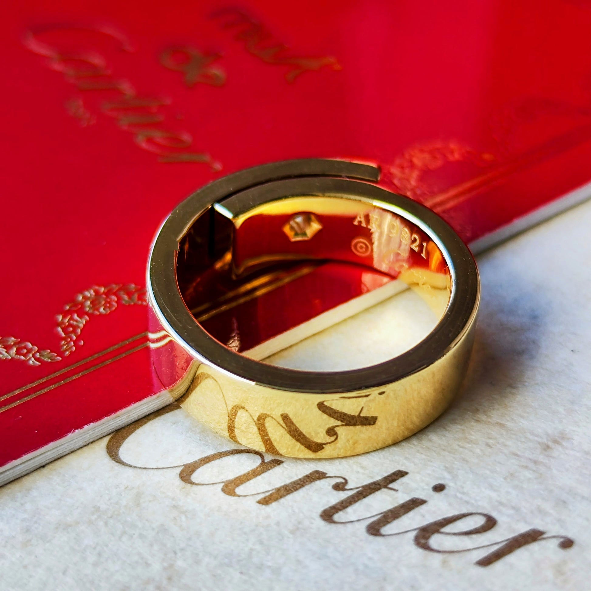 【Cartier 廃盤】カルティエ アニバーサリーリング ダイヤモンド 18金YG 50